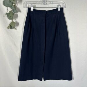 Sir For Her | Vintage Wool Midi Skirt Navy Blue Women’s Size XS